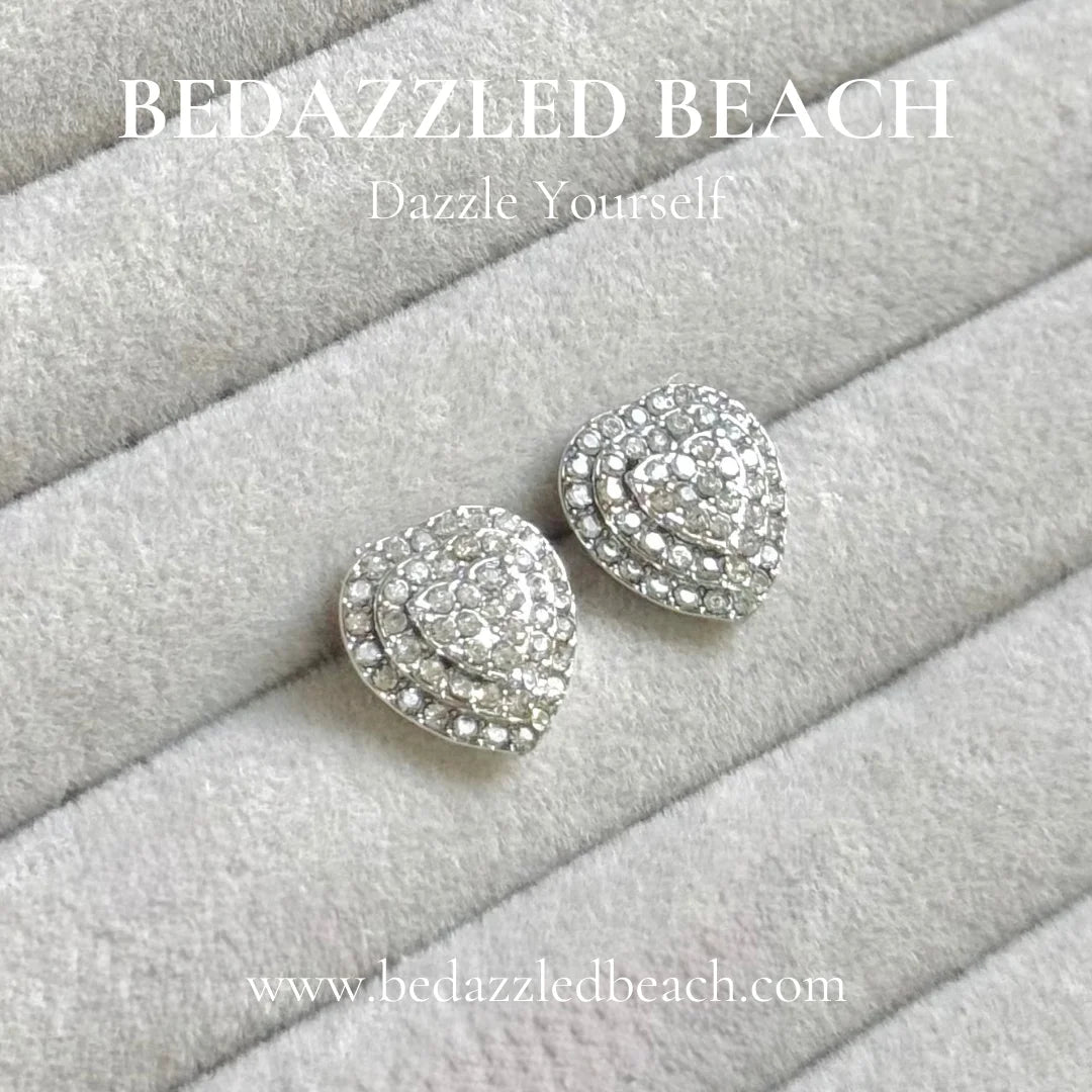 CZ Glimmer Heart Studs