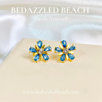 Delicate Blue Flower Studs