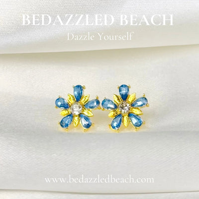 Delicate Blue Flower Studs