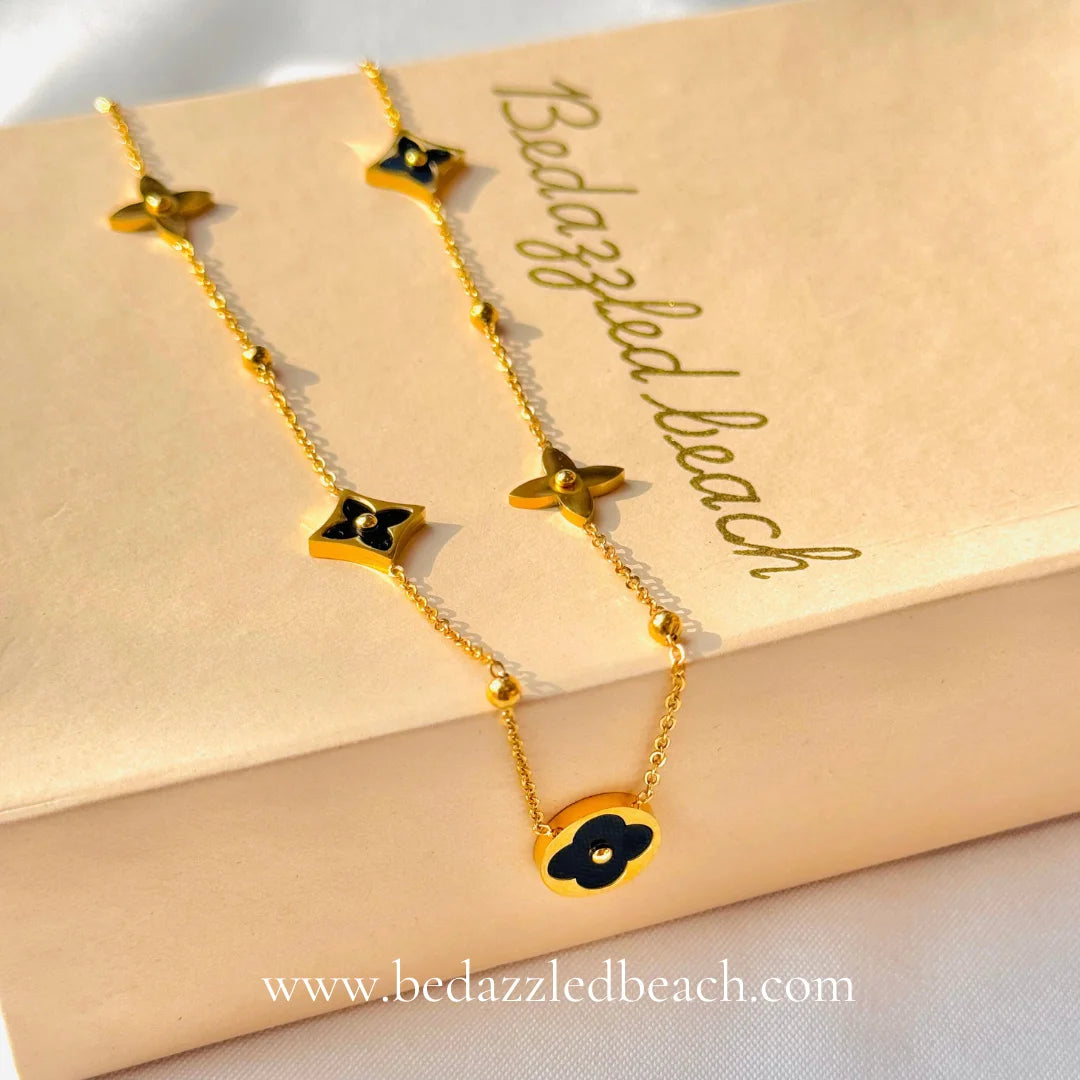 Black Clove Gold Plated Necklace